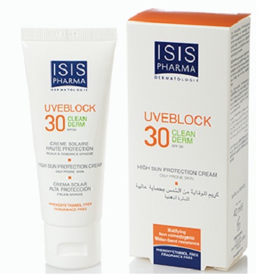 Crema protectie solara ten acneic Clean Derm UVEBLOCK SPF 30+, 40 ml, IsisPharma