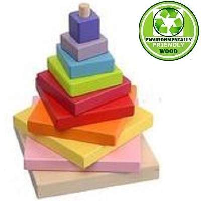 Cuburi Lemn Constructie Piramida Culorilor, Cubika