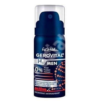 Deodorant antiperspirant, Gerovital H3 Men Active, 40 ml, Farmec