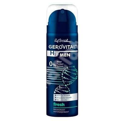 Deodorant antiperspirant Gerovital H3 Men Fresh, 150 ml, Farmec
