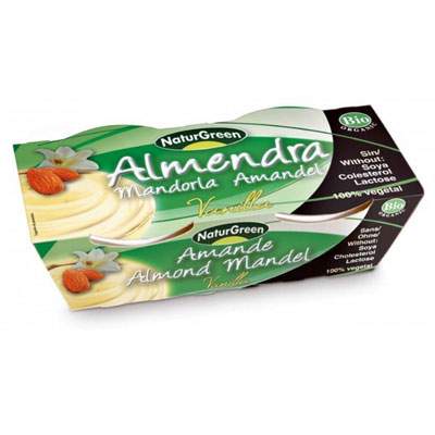 Desert Bio dietetic din migdale cu vanilie, 2x125 g, Naturgreen