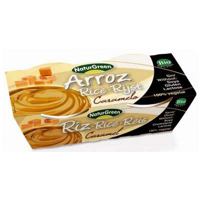 Desert Bio dietetic din orez cu caramel, 2x125 g, Naturgreen