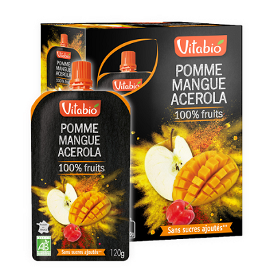 Desert din mango, mere si acerola, 4x120g, VitaBio