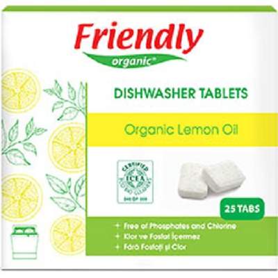 Detergent de vase automat, 450 g x 25 tablete, Friendly Organic