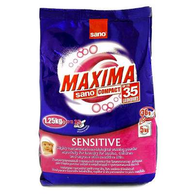 Detergent pudra Maxima Sensitiva, 1.25 kg, Sano