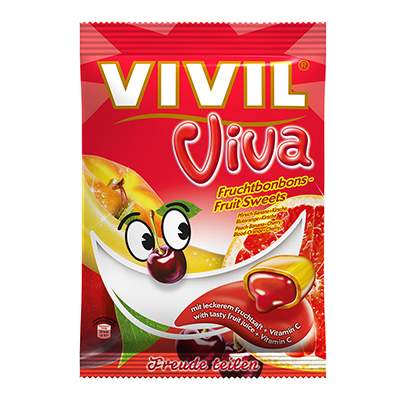 Drajeuri cu aroma de fructe cu Vitamina C Viva, 145 g, Vivil