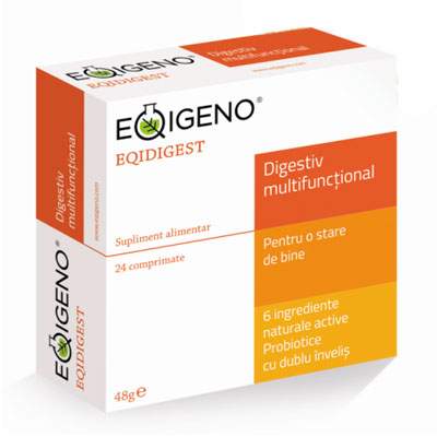 Eqidigest digestiv natural multifunctional, 24 comprimate, Eqigeno