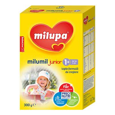 Formula de lapte de crestere Milumil Junior, Gr. +1 an, 300 g, Milupa