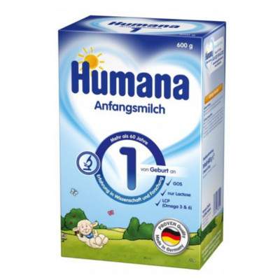 Formula de lapte praf Formula 1 Gos, Gr. 0 luni, 600 g, Humana