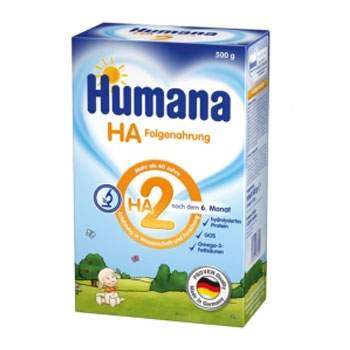 Formula hipoalergenica de continuare HA2, Gr. +6 luni, 500 g, Humana