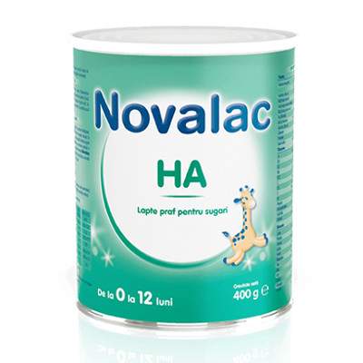 Formula lapte praf hipoalergenic Ha, Gr. 0-12 luni, 400 g, Novalac