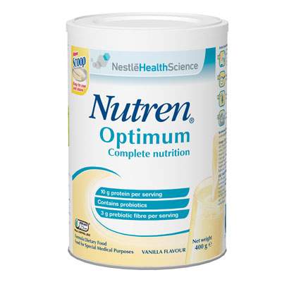 Formula speciala de lapte praf aroma vanilie Nutren Optimum, 400 g, Nestle