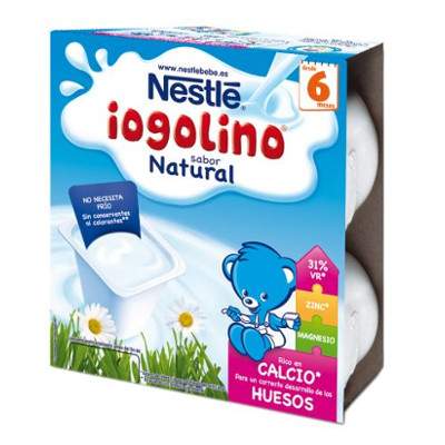 Gustare cu lapte Iogolino Natural, +6 luni, 4x100 g, Nestle