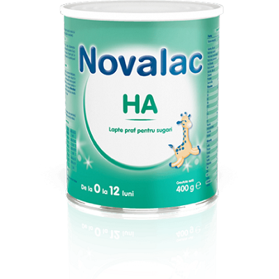 HA Formula de Lapte praf hipoalergenic, 0-12 luni, 400g, Novalac