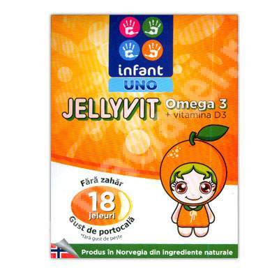 Jellyvit Omega 3+ Vitamina D3, 18 jeleuri, Infant Uno
