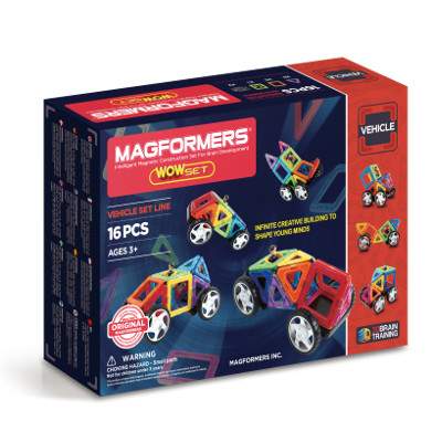 Joc de constructie magnetic Wow, 16 piese, Magformers