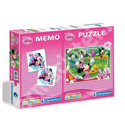 Joc de memorare si puzzle Minnie, 60 piese, CL07903, Clementoni