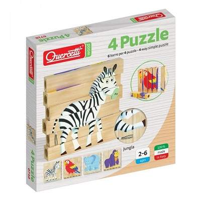 Joc puzzle de lemn, jungla, Q0710, Quercetti