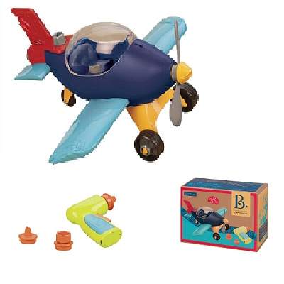 Jucarie avion cu burghiu electric, 22 piese, BX1323Z, B.Toys