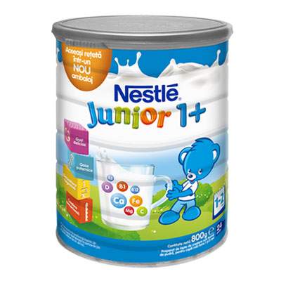 Junior 1+ Formula de lapte praf de crestere, +1 an, 800 g, Nestle