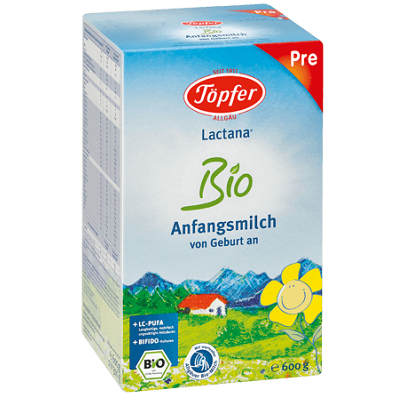 Lactana Pre, Formula Bio de lapte praf, +0 luni, 600 g, Topfer