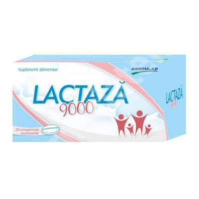 Lactaza 9000, 20 comprimate masticabile, Aesculap