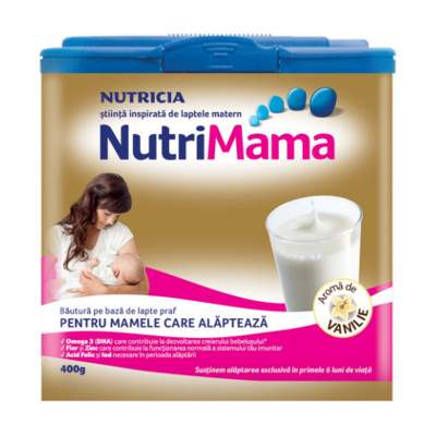 Lapte cu aroma de vanilie Nutrimama, 400 g, Nutricia