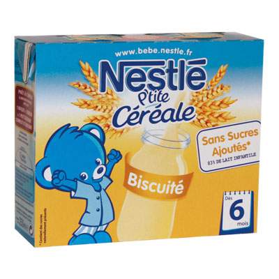 Lapte cu cereale si biscuiti P'tite, +6 luni, 2x250 ml, Nestle