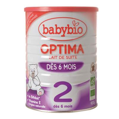 Lapte de continuare Formula Optima 2, Gr. +6 luni, 900 g, Babybio