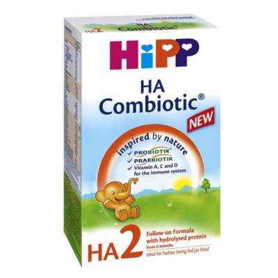 Lapte de continuare hipoalergenic Combiotic Formula HA2, Gr. +6 luni, 350 g, Hipp