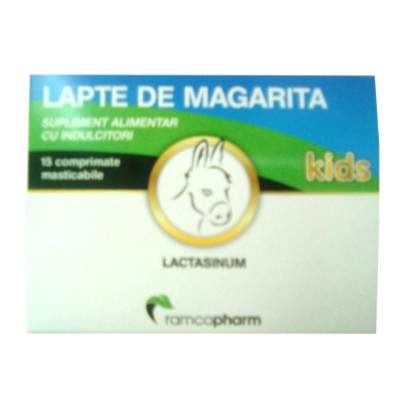 Lapte de magarita Lactasinum Kids, 15 comprimate masticabile, Ramcopharm
