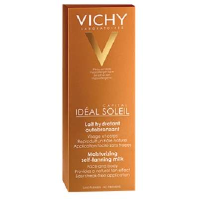 Lapte hidratant autobronzant pentru fata si corp Ideal Soleil, 100 ml, Vichy