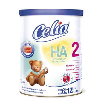 Lapte hipoalergenic de continuare HA2 - 400g, 6-12 luni, Celia