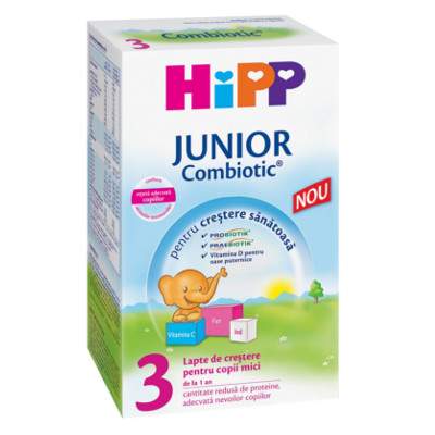 Lapte praf de continuare Combiotic Junior Formula 3, Gr. +1 an, 500 g, Hipp