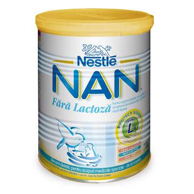 Lapte praf fara lactoza Nan, +0 luni, 400 g, Nestle