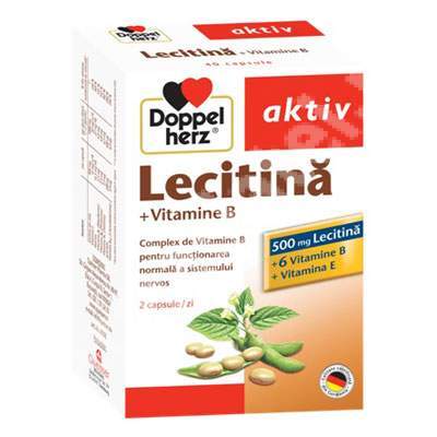 Lecitina cu Vitamina B si E Doppelherz Aktiv, 40 capsule, Queisser Pharma