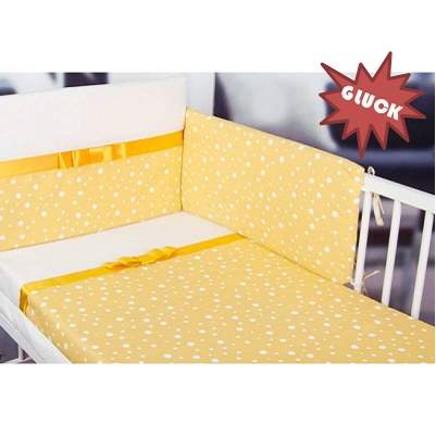 Lenjerie Bumbac 3 piese Gelb Dots, +0luni, 120x60cm, Gluck Baby