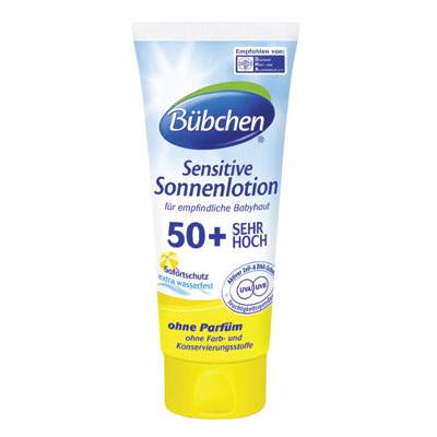 Lotiune de plaja pentru pielea sensibila a bebelusilor SPF +50, 100 ml, Bubchen