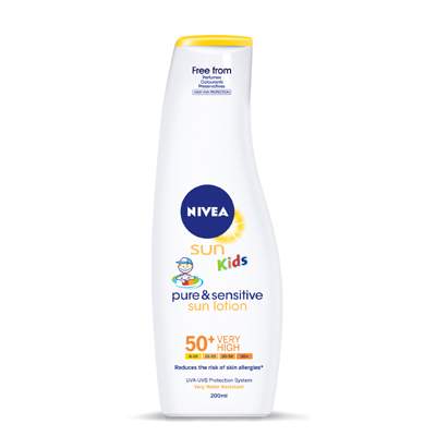 Lotiune protectie solara Sun Kids Sensitive SPF 50, 200 ml, Nivea
