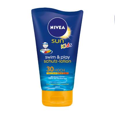 Lotiune protectie solara Sun Kids Swim & Play SPF 30, 150 ml, Nivea