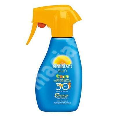 Lotiune spray pentru copii cu protectie solara ridicata SPF 30, 200 ml, Elmiplant