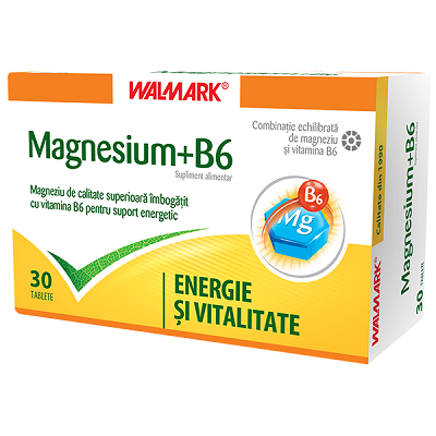 Magneziu si Vitamina B6, 30 tablete, Walmark