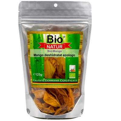 Mango deshidratat Bio, 125 g, Bio Natur