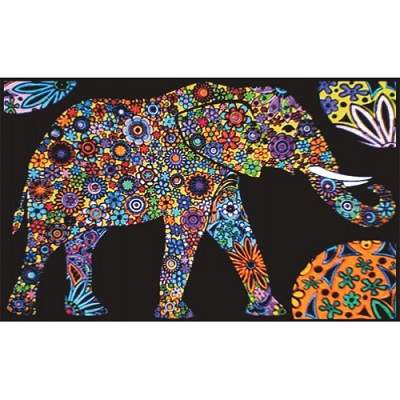 Mapa speciala de colorat pe catifea - Elefant, CT13, Colorvelvet