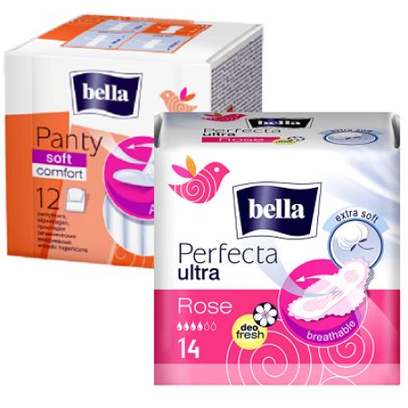 Absorbante intime Perfecta Ultra Rose si Panty Soft, 14 buc, Bella