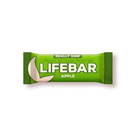 Baton Bio Raw cu mere, 47 g, Lifebar