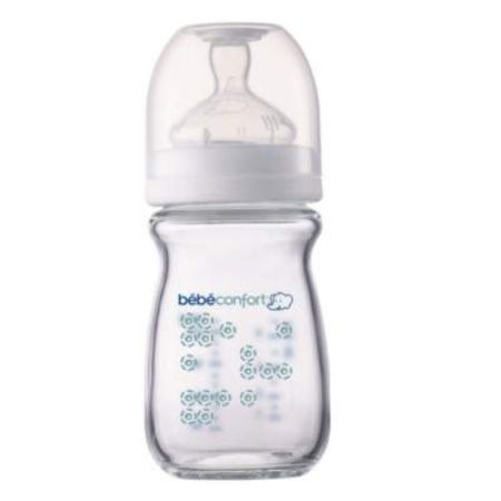 Biberon de sticla cu tetina din silicon Maternity, 0-6 luni, 130 ml, 30001096, Bebeconfort