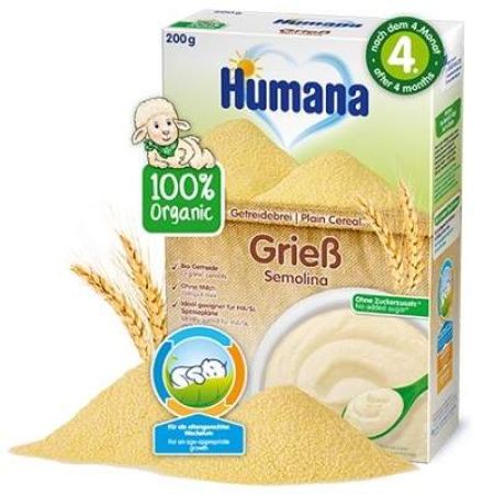 Cereale de gris fara lapte, +4luni, 200g, Humana