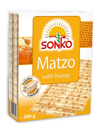Crackers Matzo cu miere fara drojdie, 200 g, Sonko