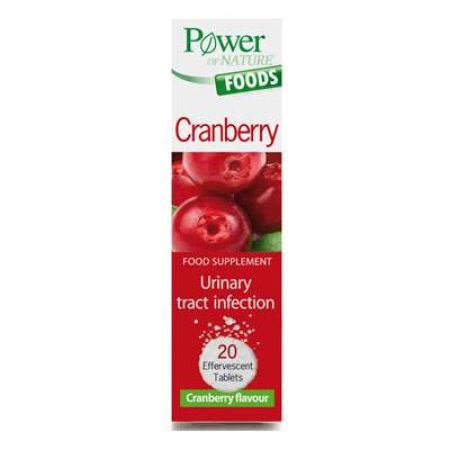Cranberry Foods, 20 tablete efervescente, Power Of Nature